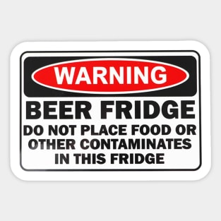 Warning Beer Fridge Sticker